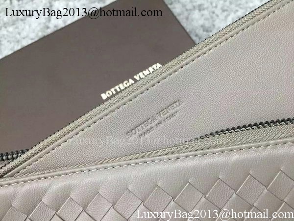 Bottega Veneta Intrecciato Leather Clutch BV144077 Grey Bottega Veneta Intrecciato Leather Clutch BV144077 Grey