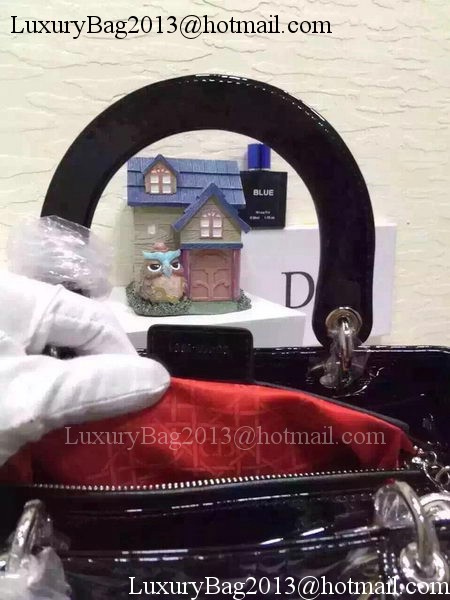 Dior Small Lady Dior Bag Patent Leather CD5502 Black Dior Small Lady Dior Bag Patent Leather CD5502 Black