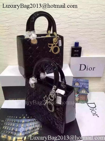 Dior Small Lady Dior Bag Patent Leather CD5502 Black Dior Small Lady Dior Bag Patent Leather CD5502 Black