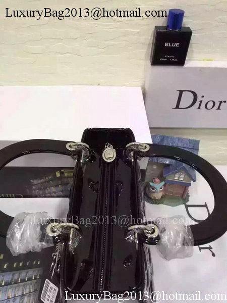 Dior Small Lady Dior Bag Patent Leather CD5502 Black Dior Small Lady Dior Bag Patent Leather CD5502 Black