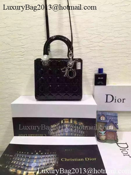 Dior Small Lady Dior Bag Patent Leather CD5502 Black Dior Small Lady Dior Bag Patent Leather CD5502 Black