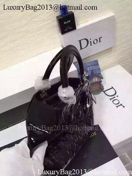 Dior Small Lady Dior Bag Patent Leather CD5502 Black Dior Small Lady Dior Bag Patent Leather CD5502 Black