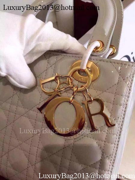 Dior Small Lady Dior Bag Patent Leather CD5502 Grey Dior Small Lady Dior Bag Patent Leather CD5502 Grey