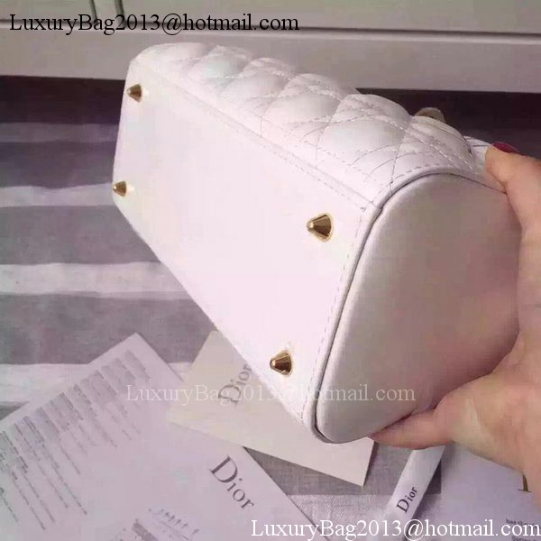 Dior Small Lady Dior Bag Patent Leather CD5502 White Dior Small Lady Dior Bag Patent Leather CD5502 White