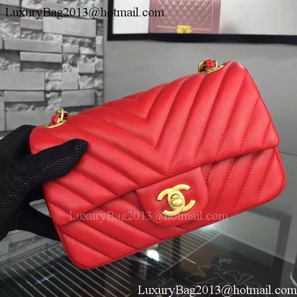 Chanel mini Classic Flap Bag Red Original Sheepskin Chevron Leather CHA5500 Gold Chanel mini Classic Flap Bag Red Original Sheepskin Chevron Leather CHA5500 Gold