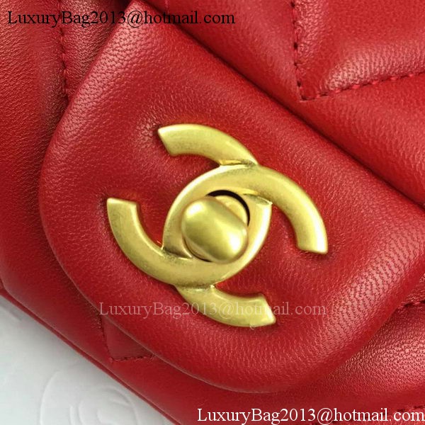 Chanel mini Classic Flap Bag Red Original Sheepskin Chevron Leather CHA5500 Gold Chanel mini Classic Flap Bag Red Original Sheepskin Chevron Leather CHA5500 Gold