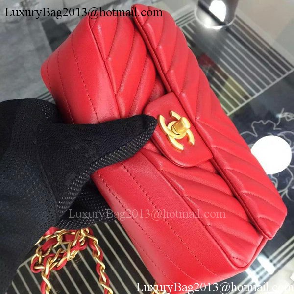 Chanel mini Classic Flap Bag Red Original Sheepskin Chevron Leather CHA5500 Gold Chanel mini Classic Flap Bag Red Original Sheepskin Chevron Leather CHA5500 Gold
