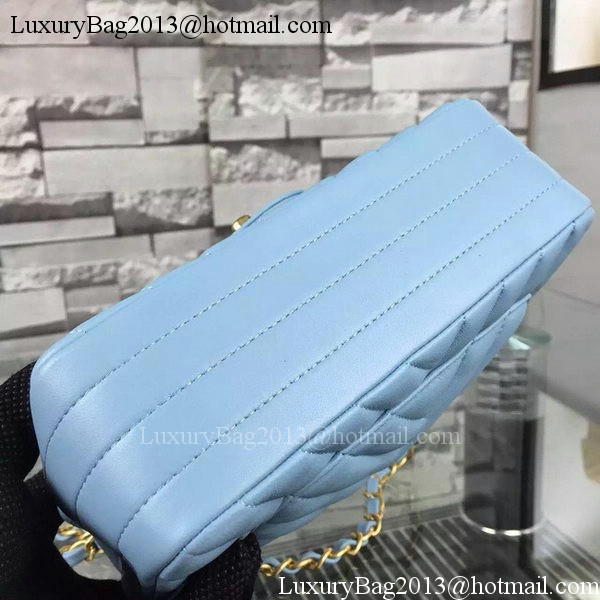 Chanel mini Classic Flap Bag SkyBlue Original Sheepskin Chevron Leather CHA5500 Gold Chanel mini Classic Flap Bag SkyBlue Original Sheepskin Chevron Leather CHA5500 Gold