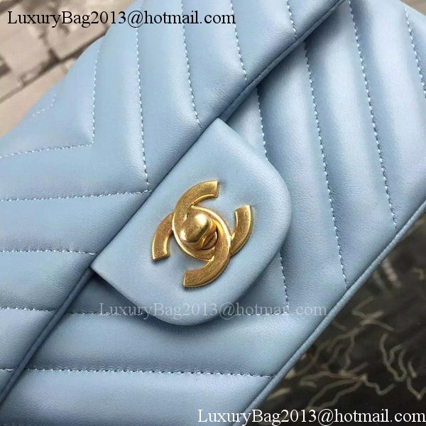 Chanel mini Classic Flap Bag SkyBlue Original Sheepskin Chevron Leather CHA5500 Gold Chanel mini Classic Flap Bag SkyBlue Original Sheepskin Chevron Leather CHA5500 Gold