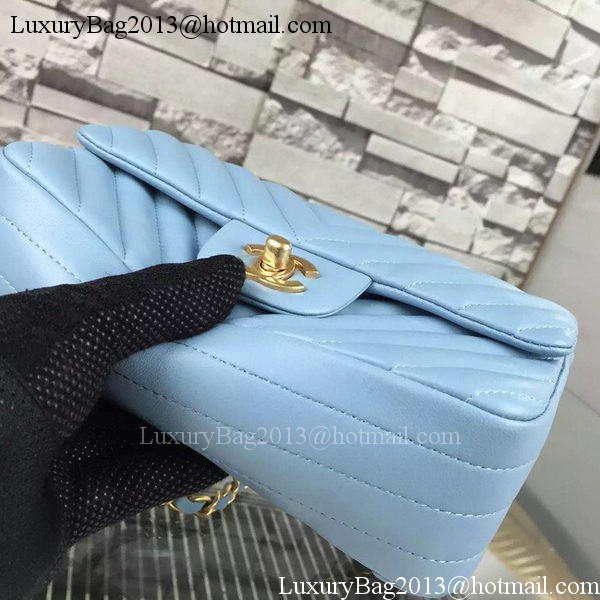 Chanel mini Classic Flap Bag SkyBlue Original Sheepskin Chevron Leather CHA5500 Gold Chanel mini Classic Flap Bag SkyBlue Original Sheepskin Chevron Leather CHA5500 Gold