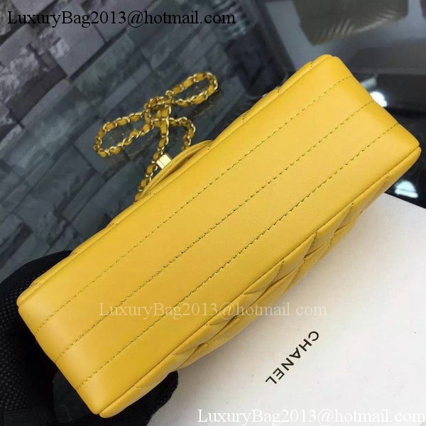 Chanel mini Classic Flap Bag Yellow Original Sheepskin Chevron Leather CHA5500 Gold Chanel mini Classic Flap Bag Yellow Original Sheepskin Chevron Leather CHA5500 Gold