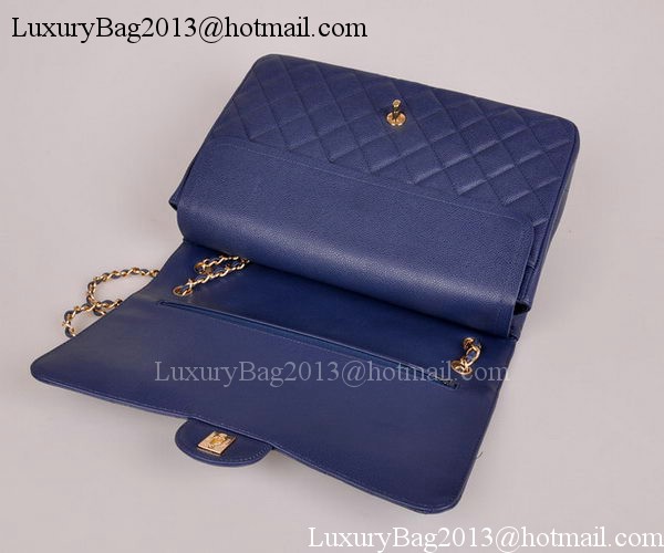 Chanel Maxi Quilted Classic Flap Bag Blue Cannage Pattern A58601 Gold Chanel Maxi Quilted Classic Flap Bag Blue Cannage Pattern A58601 Gold