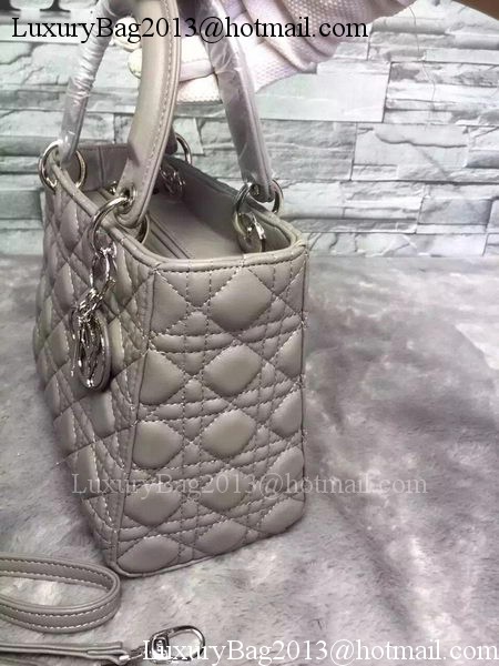 Dior Small Lady Dior Bag Sheepskin Leather CD6322 Grey Dior Small Lady Dior Bag Sheepskin Leather CD6322 Grey
