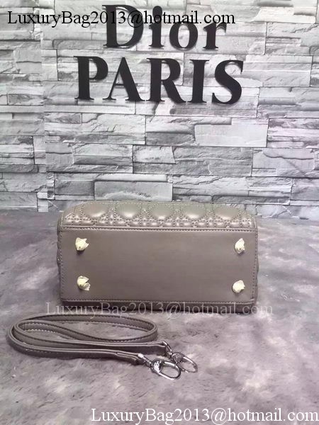 Dior Small Lady Dior Bag Sheepskin Leather CD6322 Grey Dior Small Lady Dior Bag Sheepskin Leather CD6322 Grey