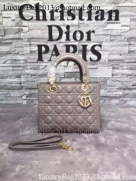 Dior Small Lady Dior Bag Sheepskin Leather CD6322 Grey Dior Small Lady Dior Bag Sheepskin Leather CD6322 Grey