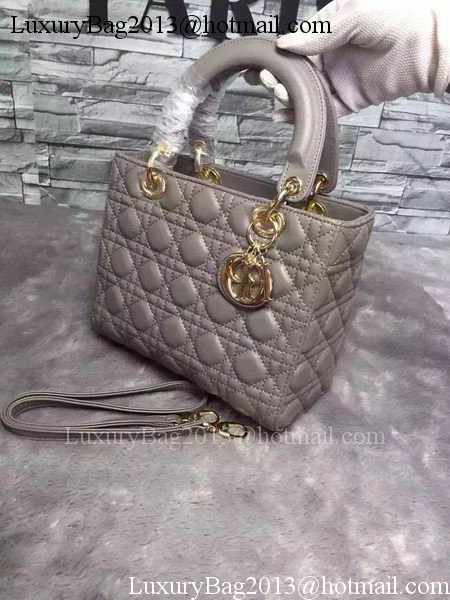 Dior Small Lady Dior Bag Sheepskin Leather CD6322 Grey Dior Small Lady Dior Bag Sheepskin Leather CD6322 Grey