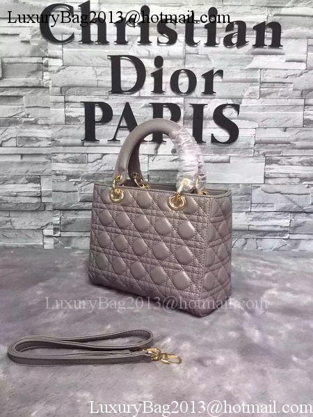 Dior Small Lady Dior Bag Sheepskin Leather CD6322 Grey Dior Small Lady Dior Bag Sheepskin Leather CD6322 Grey