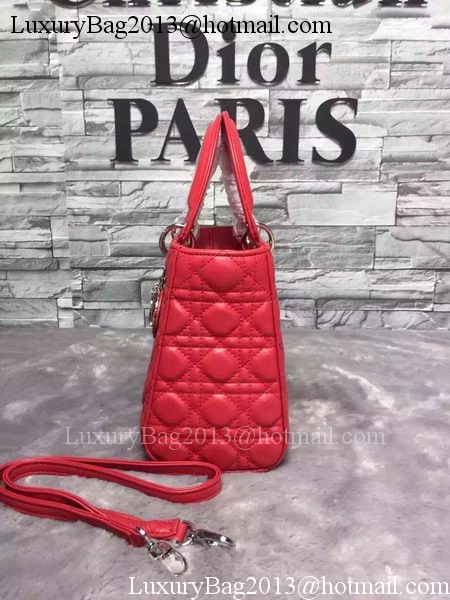 Dior Small Lady Dior Bag Sheepskin Leather CD6322 Red Dior Small Lady Dior Bag Sheepskin Leather CD6322 Red