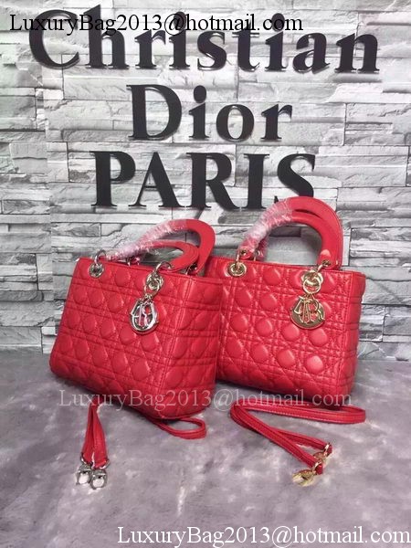 Dior Small Lady Dior Bag Sheepskin Leather CD6322 Red Dior Small Lady Dior Bag Sheepskin Leather CD6322 Red
