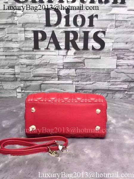 Dior Small Lady Dior Bag Sheepskin Leather CD6322 Red Dior Small Lady Dior Bag Sheepskin Leather CD6322 Red
