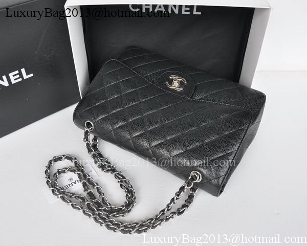 Chanel Jumbo Double Flaps Bag Black Cannage Pattern A36097 Silver Chanel Jumbo Double Flaps Bag Black Cannage Pattern A36097 Silver