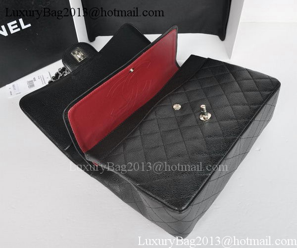 Chanel Jumbo Double Flaps Bag Black Cannage Pattern A36097 Silver Chanel Jumbo Double Flaps Bag Black Cannage Pattern A36097 Silver