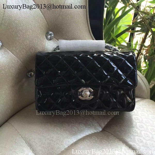 Chanel mini Classic Flap Bag Black Original Patent A1116 Silver Chanel mini Classic Flap Bag Black Original Patent A1116 Silver