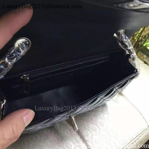 Chanel mini Classic Flap Bag Black Original Patent A1116 Silver Chanel mini Classic Flap Bag Black Original Patent A1116 Silver