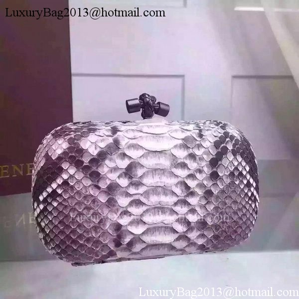 Bottega Veneta Snake Leather Knot Clutch BV8653 Grey Bottega Veneta Snake Leather Knot Clutch BV8653 Grey