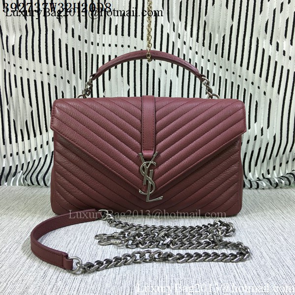Saint Laurent Classic Monogramme Goat Leather Flap Bag Y392737 Burgundy Saint Laurent Classic Monogramme Goat Leather Flap Bag Y392737 Burgundy