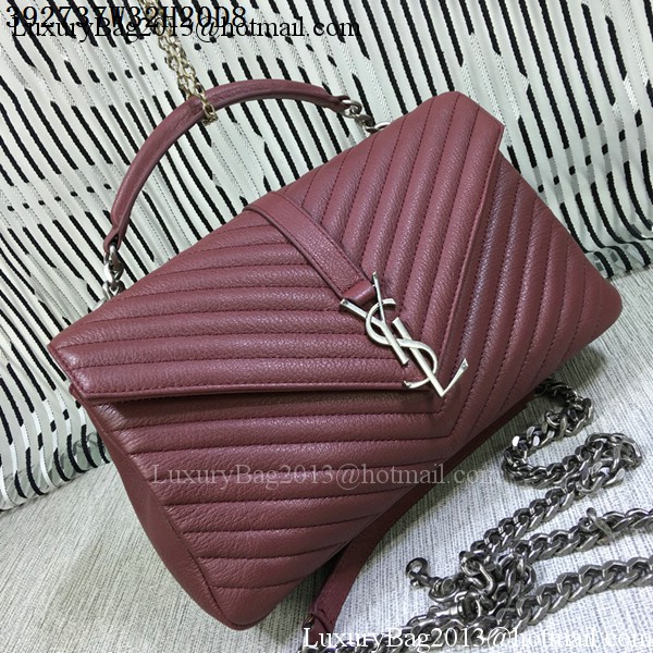 Saint Laurent Classic Monogramme Goat Leather Flap Bag Y392737 Burgundy Saint Laurent Classic Monogramme Goat Leather Flap Bag Y392737 Burgundy