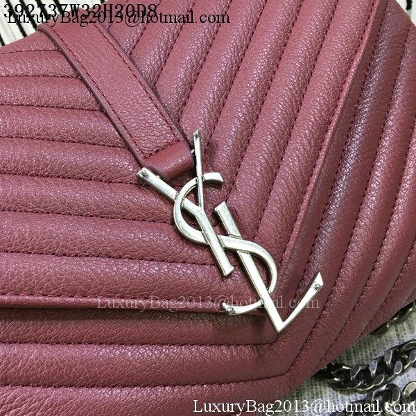 Saint Laurent Classic Monogramme Goat Leather Flap Bag Y392737 Burgundy Saint Laurent Classic Monogramme Goat Leather Flap Bag Y392737 Burgundy