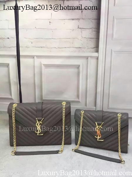 YSL Classic Monogramme Flap Bag Calfskin Leather Y26588 Grey YSL Classic Monogramme Flap Bag Calfskin Leather Y26588 Grey