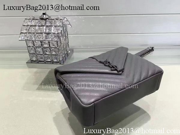 YSL Classic Monogramme Flap Bag Calfskin Leather Y22369 Grey