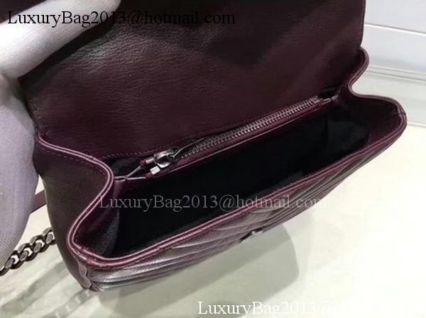 YSL Classic Monogramme Flap Bag Calfskin Leather Y22369 Wine YSL Classic Monogramme Flap Bag Calfskin Leather Y22369 Wine