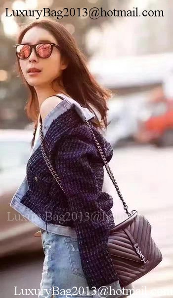 YSL Classic Monogramme Flap Bag Calfskin Leather Y22369 Wine YSL Classic Monogramme Flap Bag Calfskin Leather Y22369 Wine