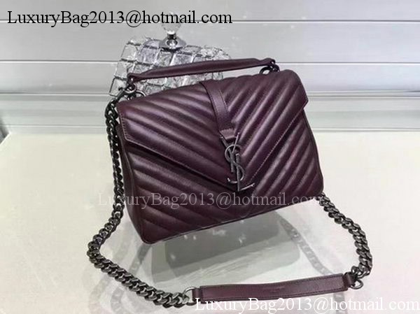 YSL Classic Monogramme Flap Bag Calfskin Leather Y22369 Wine YSL Classic Monogramme Flap Bag Calfskin Leather Y22369 Wine