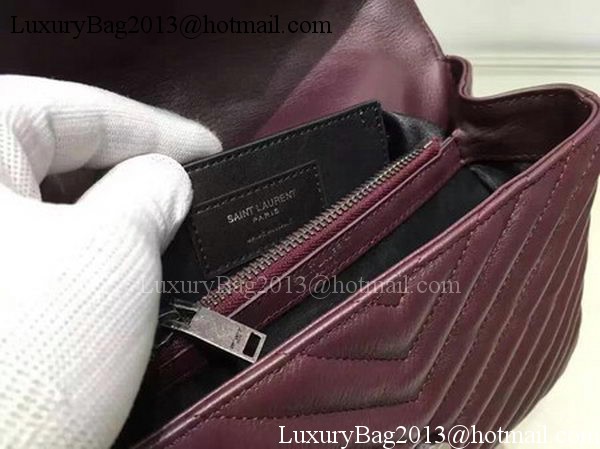 YSL Classic Monogramme Flap Bag Calfskin Leather Y22369 Wine YSL Classic Monogramme Flap Bag Calfskin Leather Y22369 Wine
