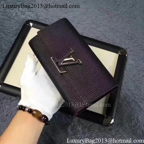 Louis Vuitton Calfskin Leather CAPUCINES WALLET M61249 Black Louis Vuitton Calfskin Leather CAPUCINES WALLET M61249 Black