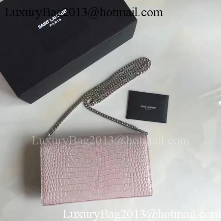Saint Laurent mini Croco Leather Cross-body Shoulder Bag 360458 Pink Saint Laurent mini Croco Leather Cross-body Shoulder Bag 360458 Pink
