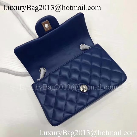 Chanel mini Classic Flap Bag Original Sheepskin Leather A1116 Blue Chanel mini Classic Flap Bag Original Sheepskin Leather A1116 Blue