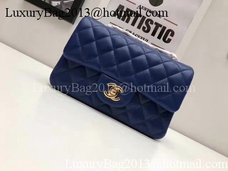 Chanel mini Classic Flap Bag Original Sheepskin Leather A1116 Blue Chanel mini Classic Flap Bag Original Sheepskin Leather A1116 Blue