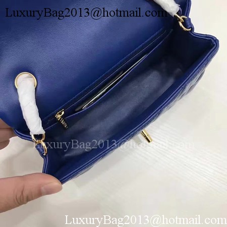 Chanel mini Classic Flap Bag Original Sheepskin Leather A1116 Blue Chanel mini Classic Flap Bag Original Sheepskin Leather A1116 Blue