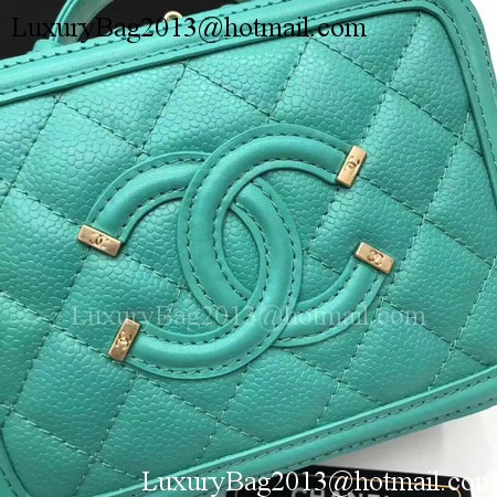 Chanel Cosmetic Bag Original Cannage Pattern A93341 Green Chanel Cosmetic Bag Original Cannage Pattern A93341 Green