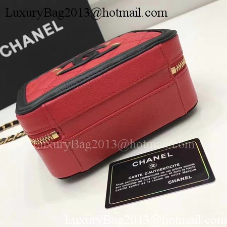 Chanel Cosmetic Bag Original Cannage Pattern A93341 Red&Black Chanel Cosmetic Bag Original Cannage Pattern A93341 Red&Black