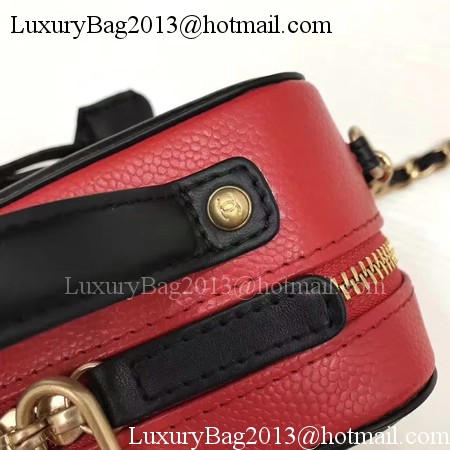 Chanel Cosmetic Bag Original Cannage Pattern A93341 Red&Black Chanel Cosmetic Bag Original Cannage Pattern A93341 Red&Black