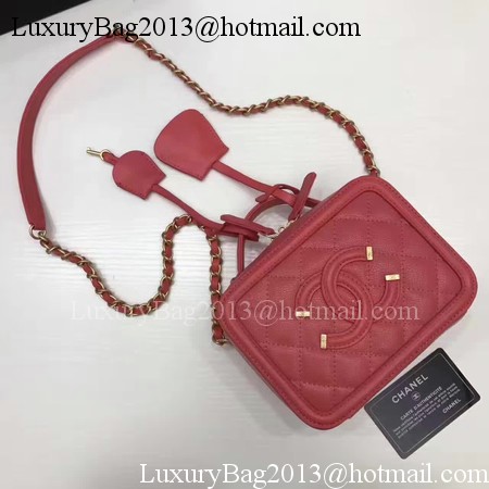 Chanel Cosmetic Bag Original Cannage Pattern A93341 Red Chanel Cosmetic Bag Original Cannage Pattern A93341 Red