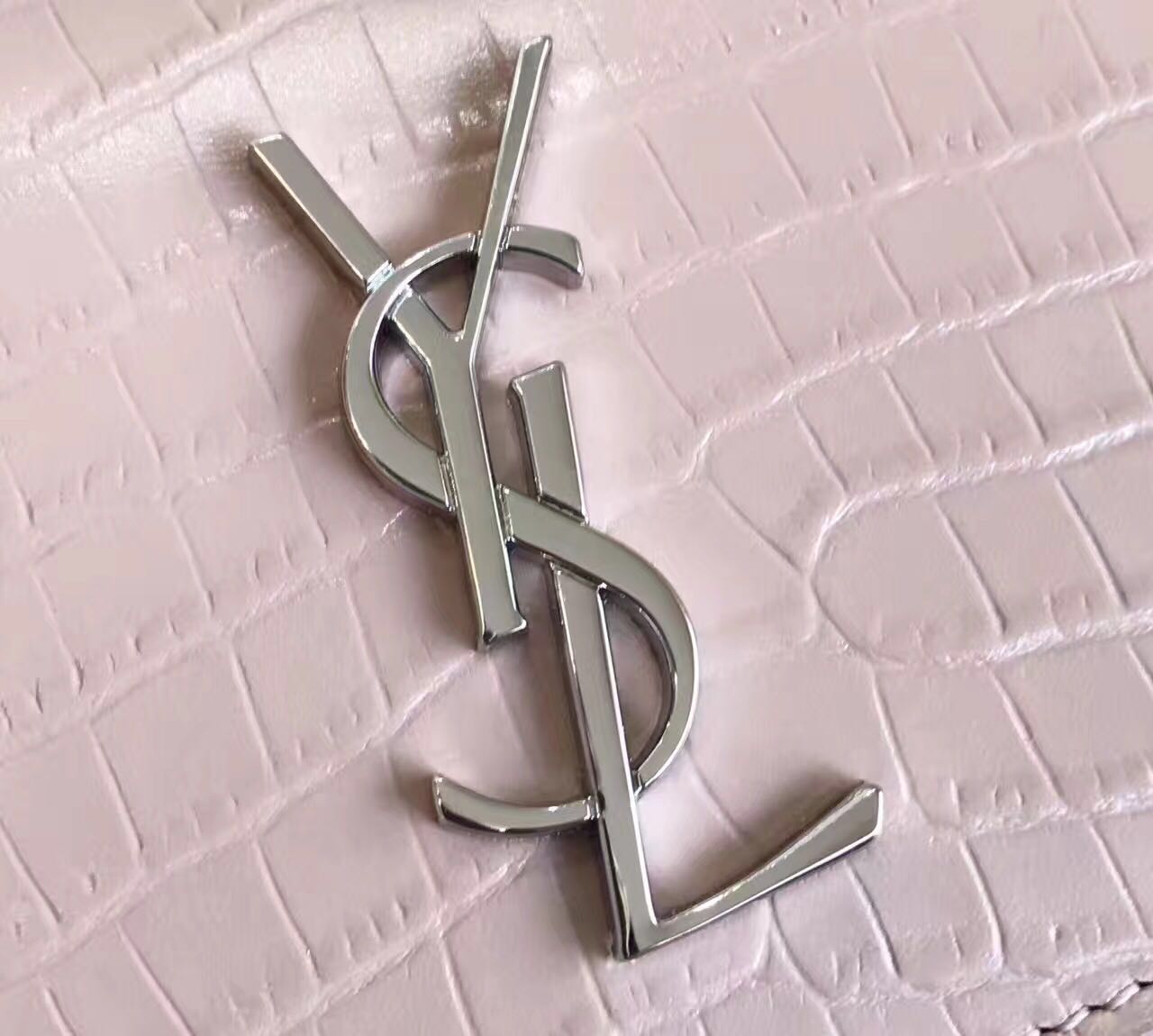 Yves Saint Laurent Cross-body Croco Original Leatehr Shoulder Bag Y8606 Pink Yves Saint Laurent Cross-body Croco Original Leatehr Shoulder Bag Y8606 Pink