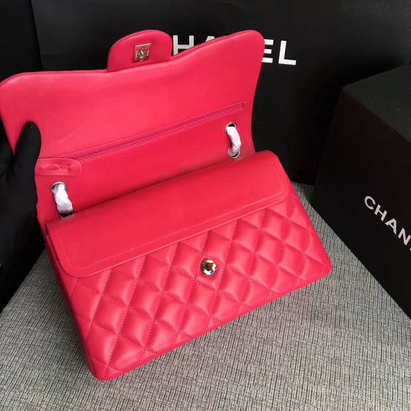 Chanel Flap Shoulder Bags Pink Original Lambskin Leather CF1113 Silver Chanel Flap Shoulder Bags Pink Original Lambskin Leather CF1113 Silver