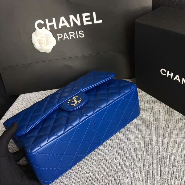Chanel Flap Shoulder Bags Blue Original Lambskin Leather CF1113 Silver Chanel Flap Shoulder Bags Blue Original Lambskin Leather CF1113 Silver